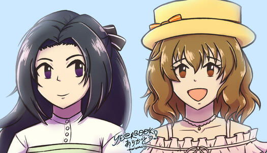 ye@rbook: tsubaki & meiko portraits (the idolm@ster cinderella girls fanart, 2025)